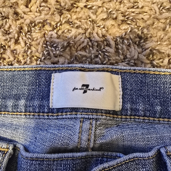 #215 7 For All Mankind Light Blue Straight Leg Jeans - Picture 4 of 4